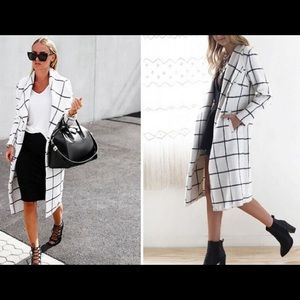 Windowpane coat jacket